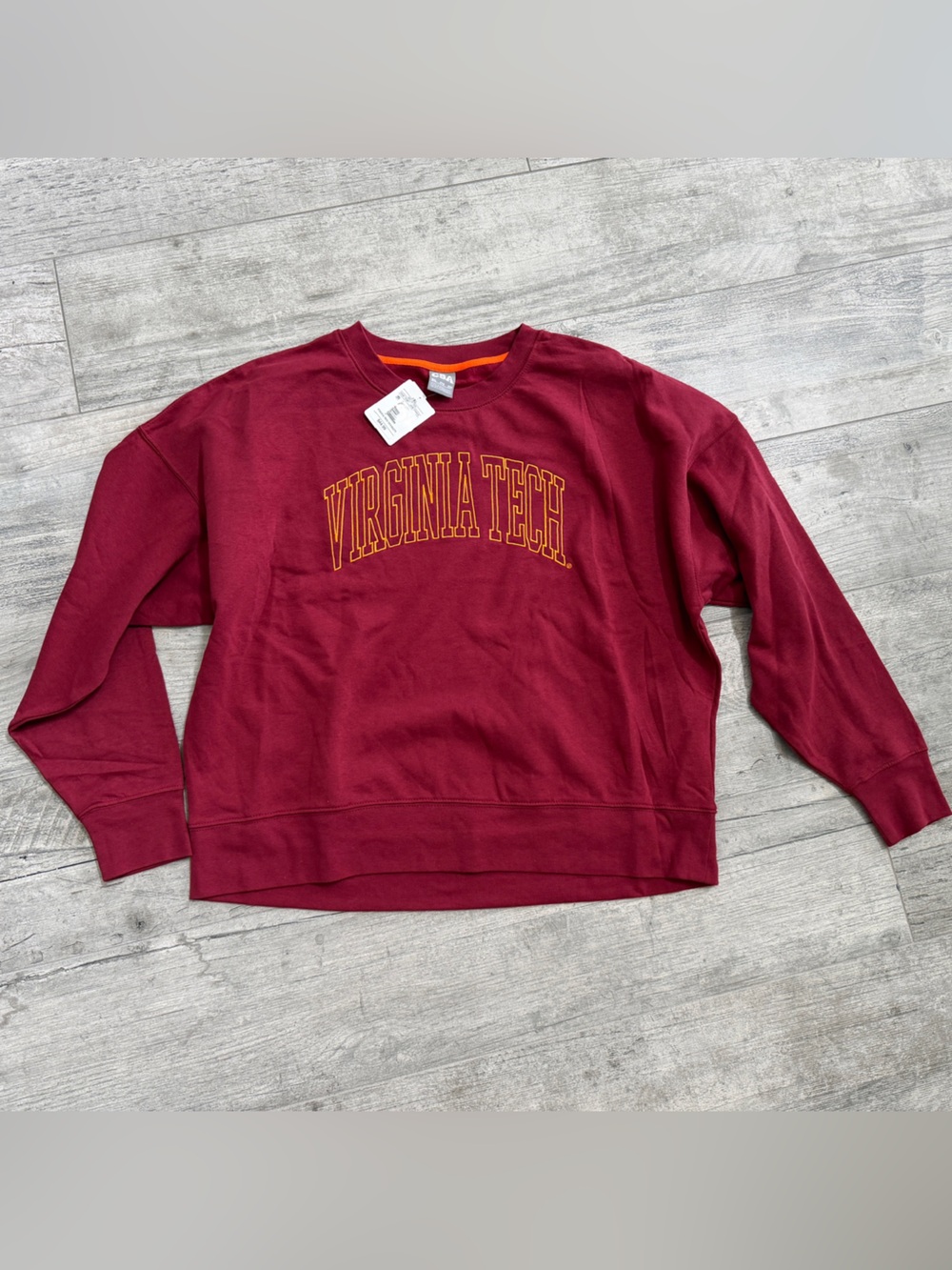 Vintage Virginia Tech VT Embroidered Maroon Crewneck Sweatshirt Sz XL